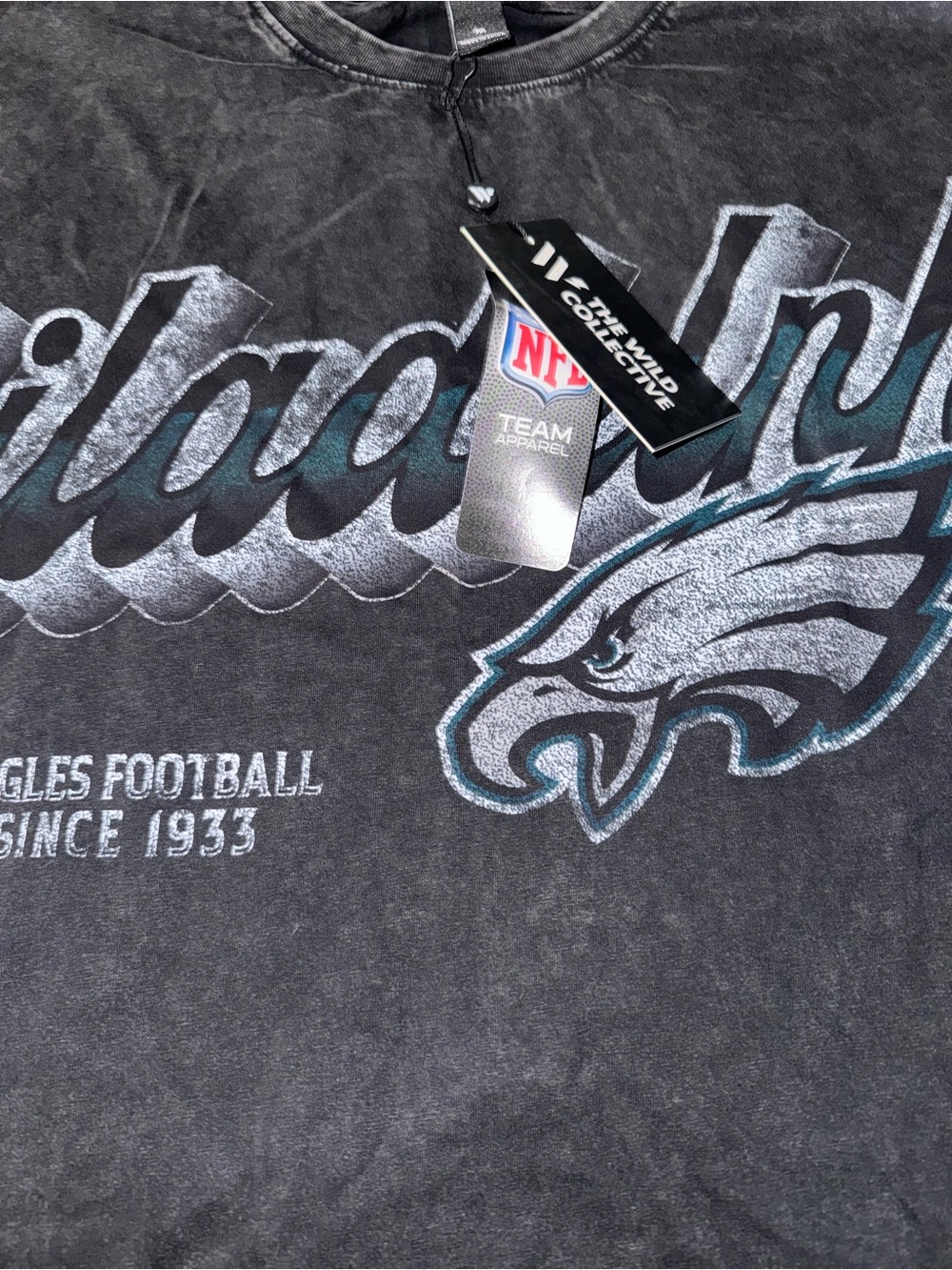 NFL Black Tee with Green and Grey Graphic